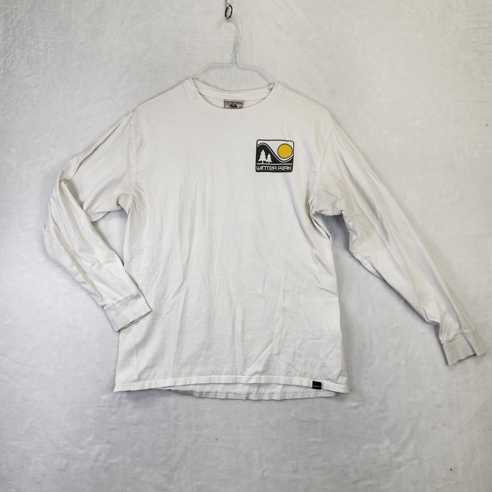 Vtg Techstyles Mens Long Sleeve Winter‎ Park Colorado Graphic T Shirt Medium
